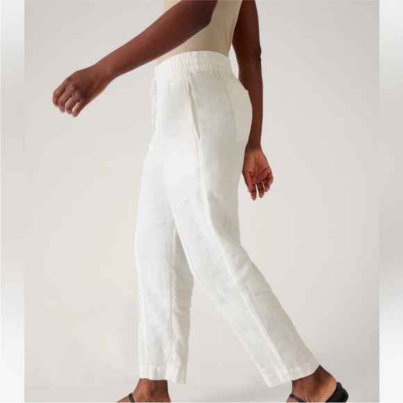 ATHLETA RETREAT HIGH RISE LINEN ANKLE PANT women’s size large - Picture 2 of 13